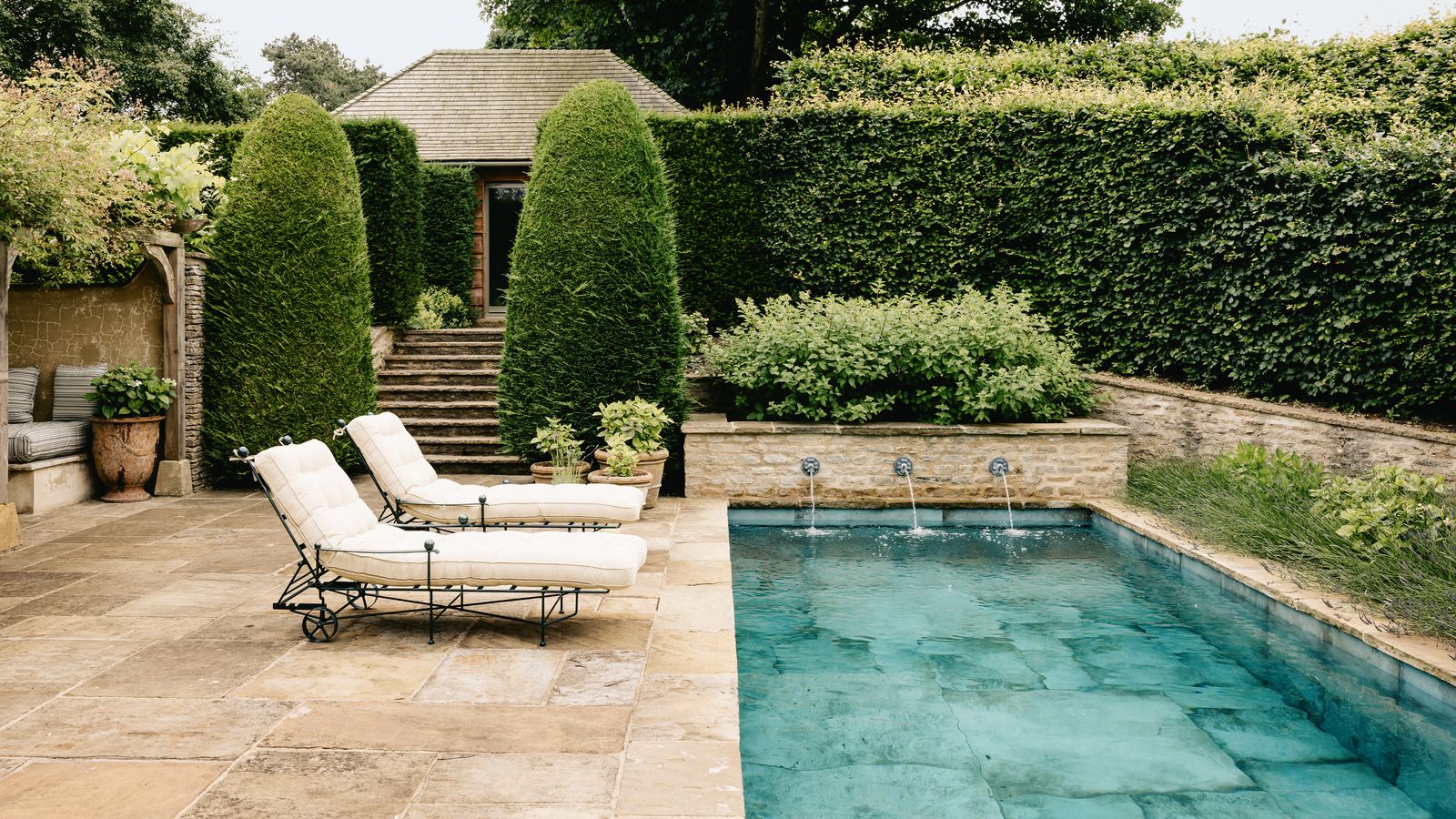 Beautiful patio area in UK garden